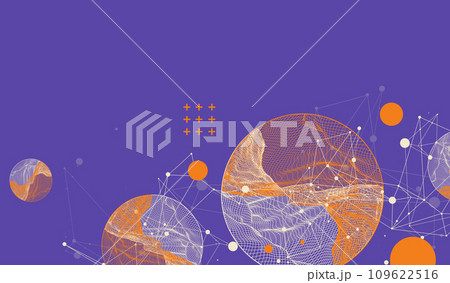 Modern science or technology elements. Trendy abstract background. Cyberspace surface illustration. Hand drawn vector. 109622516
