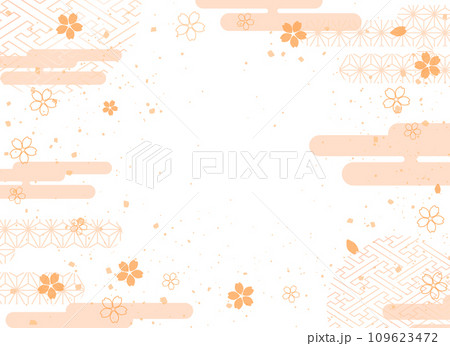 正月の背景イラスト。和柄をあしらった美しい背景。 109623472