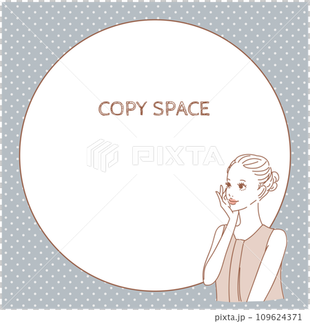 Stylish upper body of a woman with her hair tied up softly 109624371