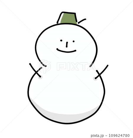 ゆるめシンプル雪だるま 単品 ベタ塗り ゆるめシンプル雪だるま 単品 ベタ塗り 109624780