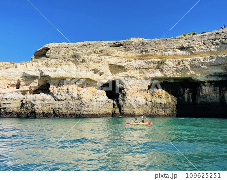 Beautiful view of Benagil Cave in Carvoeiro Algarve Portugal Beautiful view of Benagil Cave in Carvoeiro Algarve Portugal 109625251