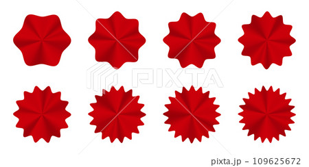 Set of empty red gradient price sticker. Sale or discount sticker. Special offer price tag. Vector illustration 109625672