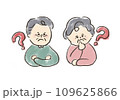 疑問に思うシニア夫婦 109625866
