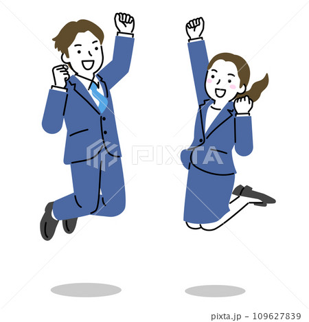 ジャンプする男女　ビジネス 109627839