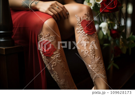 Bride's outfit under the wedding dress 109628173