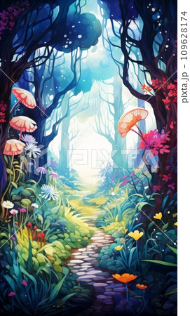 Mystical mysterious fairy tale forest 109628174