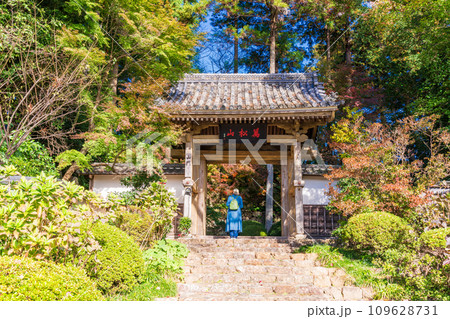 (静岡県)秋の龍潭寺(りょうたんじ)・山門(総門) (静岡県)秋の龍潭寺(りょうたんじ)・山門(総門) 109628731