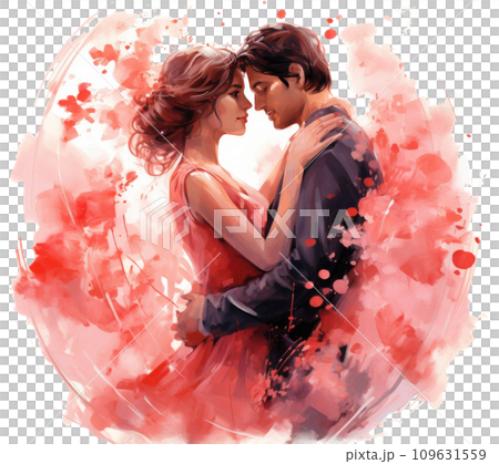 man and woman  romantic illustration 109631559