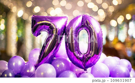 アニバーサリーの風船飾り70古希 109631907
