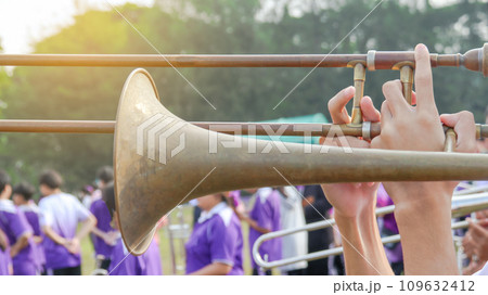 Music instrument is being played by hands Music instrument is being played by hands 109632412