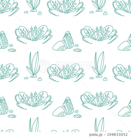 Graphic seamless pattern with crabs and rocks Graphic seamless pattern with crabs and rocks 109633052