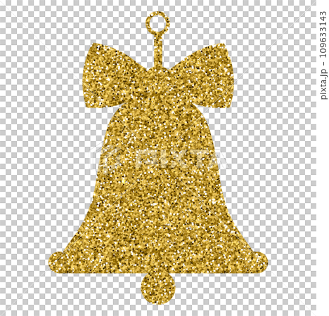 Gold glitter shiny Christmas bell - Stock Illustration [109633143] - PIXTA