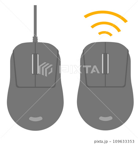 無線マウスと有線マウスのイラスト 109633353