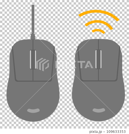 無線マウスと有線マウスのイラスト 109633353