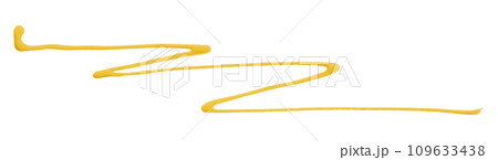 yellow watercolor painted zigzag lines isolated on white background. yellow watercolor painted zigzag lines isolated on white background. 109633438