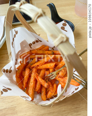 French fries sweet potato snack. 109634170