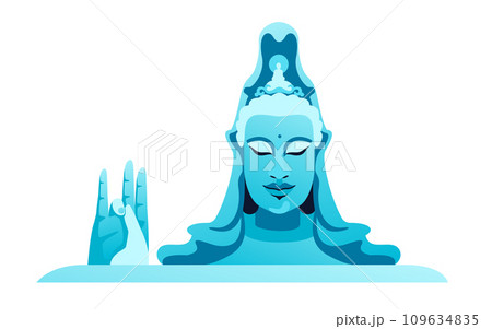 Thanh Luong Phu Yen pagoda - modern flat design style single isolated image Thanh Luong Phu Yen pagoda - modern flat design style single isolated image 109634835