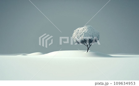 最小要素で表現した凍てつくような雪景色