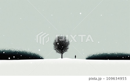 最小要素で表現した凍てつくような雪景色