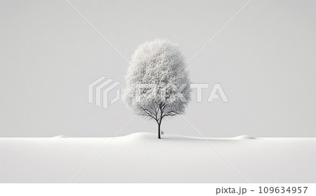 最小要素で表現した凍てつくような雪景色