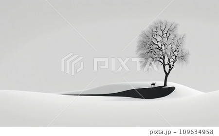 最小要素で表現した凍てつくような雪景色