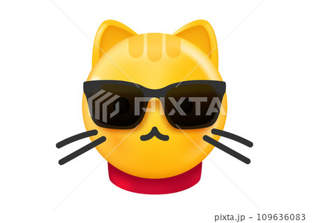 Funny cat with sunglasses. 3d vector illustration 109636083