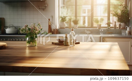an elegant kitchen with wooden counter tops 109637150