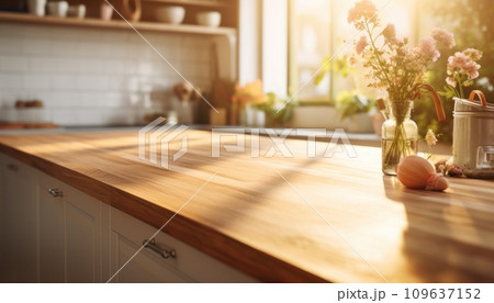 an elegant kitchen with wooden counter tops 109637152