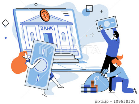 Crowdfunding. Vector illustration. Crowdfunding provides alternative avenue for venture capital Donors play vital role in success crowdfunding campaigns Sponsors offer crucial financial backing 109638308
