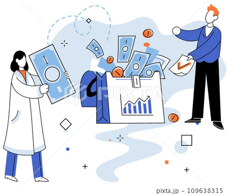 Crowdfunding. Vector illustration. Sponsors offer crucial financial backing in crowdfunding projects Contributing to crowdfunding campaign is investing in idesuccess Strategic financing is essential 109638315