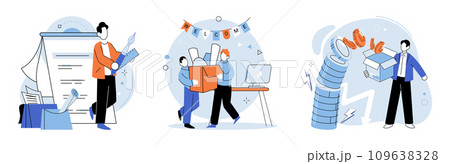 Business chaos. Vector illustration. Implementing effective problem-solving techniques and conflict resolution strategies cmitigate negative effects business chaos Promoting culture open communication Business chaos. Vector illustration. Implementing effective problem-solving techniques and conflict resolution strategies cmitigate negative effects business chaos Promoting culture open communication 109638328