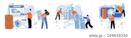 Crowdfunding. Vector illustration. Donations spark support and momentum in crowdfunding campaigns serves as testing ground for market viability Financial backing helps businesses overcome 109638330