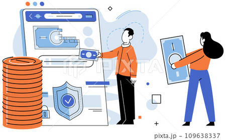 Crowdfunding. Vector illustration. Crowdfunding platforms provide space for entrepreneurs to showcase their ideas The financial contributions backers lead to breakthroughs in crowdfunding campaigns 109638337
