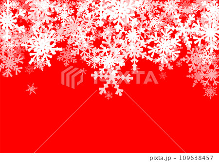 Christmas background with falling snowflakes. Winter holiday background or frame with pattern of layered snow. Christmas background with falling snowflakes. Winter holiday background or frame with pattern of layered snow. 109638457