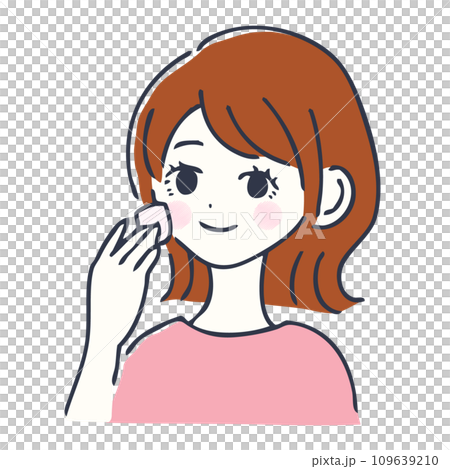 Upper body of a woman doing skin care Upper body of a woman doing skin care 109639210