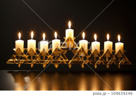 Candlestick with a star. Hanukkah Jewish holiday 109639246