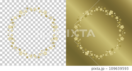 Material_Frame set_Spring decorative frame with cherry blossom motif. A luxurious gold surround design. No characters Material_Frame set_Spring decorative frame with cherry blossom motif. A luxurious gold surround design. No characters 109639593