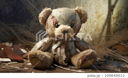 ボロボロのテディベア AI生成画像のイラスト素材 [109640012] - PIXTA