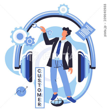 Client support vector illustration. The helpline is lifeline, connecting clients to professional support in their technology journey Communication is key in client support, ensuring smooth exchange Client support vector illustration. The helpline is lifeline, connecting clients to professional support in their technology journey Communication is key in client support, ensuring smooth exchange 109640988