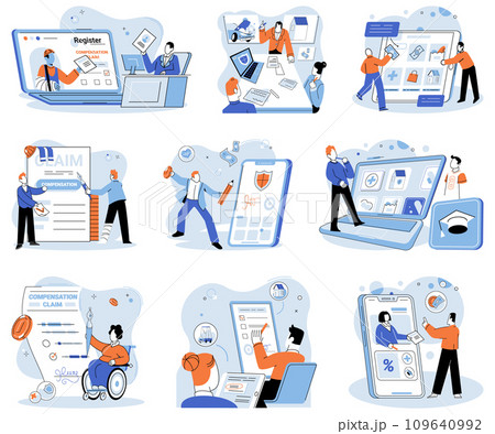 Accident insurance vector illustration. In world finance, insurance is silent architect, building fortresses against winds risk Accident insurance is safety dance, choreography protection 109640992