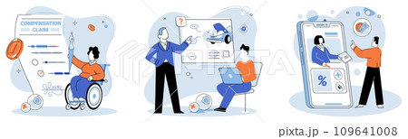 Accident insurance vector illustration. A life insurance agreement is pact reassurance, offering solace in face lifes uncertainties In world finance, insurance is silent architect, building fortresses 109641008