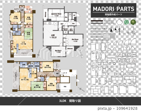 Floor plan and creation parts 02_3LDK 109641928