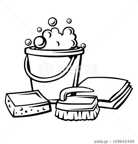 Housekeeping cleaning illustration. Background for service and advertising. Housekeeping cleaning illustration. Background for service and advertising. 109642488