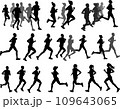 runners silhouettes collection - vector 109643065