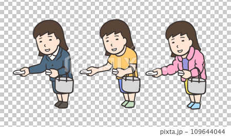 一名婦女在兼職工作中分發紙巾的插圖集 109644044