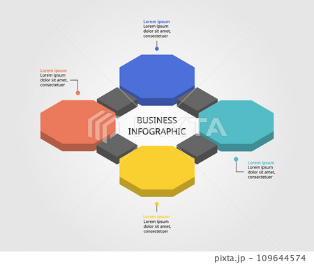 Octagon step chart template for infographic for presentation for 4 element Octagon step chart template for infographic for presentation for 4 element 109644574