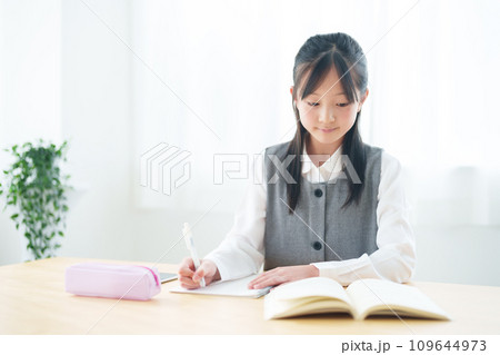 勉強　宿題　女の子 109644973