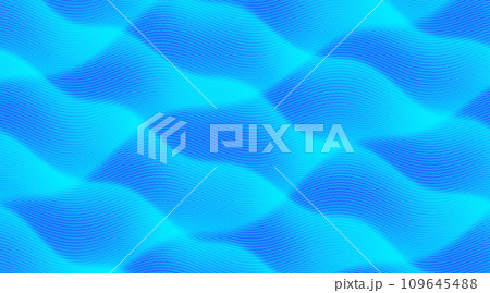 CGで生成された水色の波線の有る背景画像 109645488