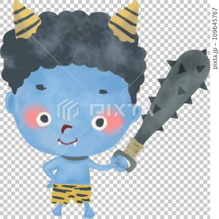 A child of a blue demon with a gold stick (golden stick for a demon) 109645767