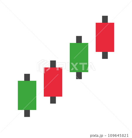 上昇するローソク足のチャートアイコン。ベクター。 上昇するローソク足のチャートアイコン。ベクター。 109645821